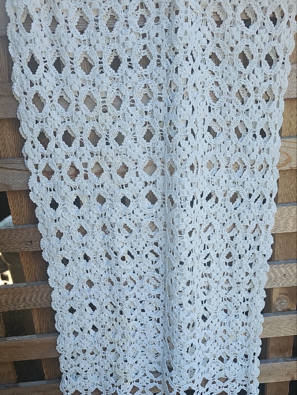 Hand-Crocheted Lace Table Runner - Ivory